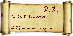 Pirók Krisztofer névjegykártya